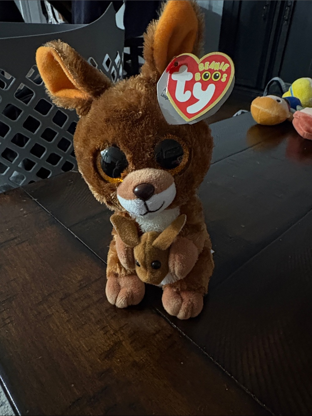 Ty Brown Kangaroo Beanie Boo Plush with Joey